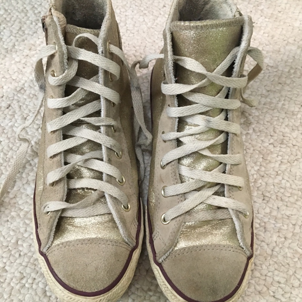 Sparkly Gold Converse Sneakers for Girls